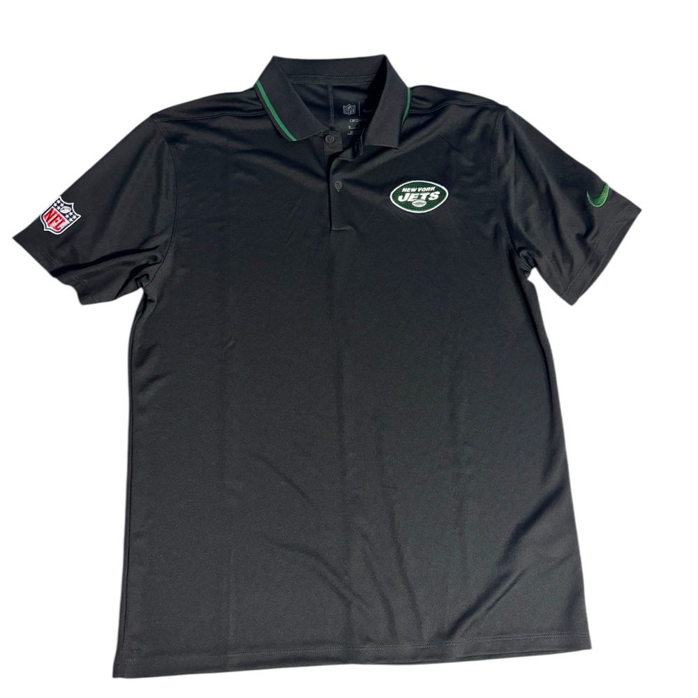 New York Jets Nike Dri-FIT Polo Shirt Men’s Size M Black NFL On-Field Gear